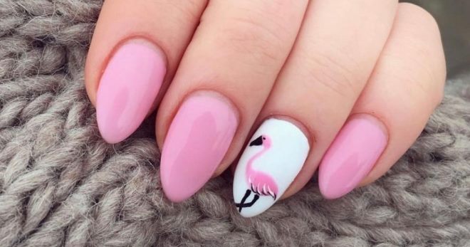 Flamingo manicure - a fashion trend in modern nail art