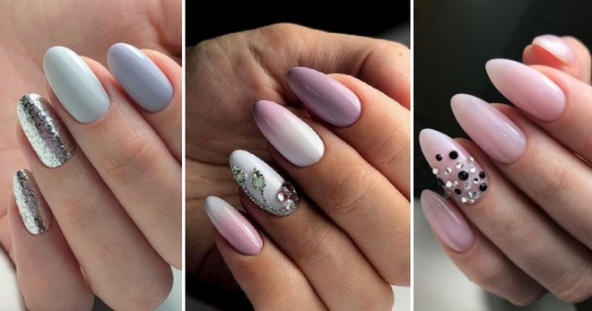 The oval shape of nails is a fashionable option for modern girls and women.
