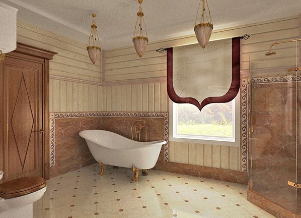 плитка для ванной в деревянном доме