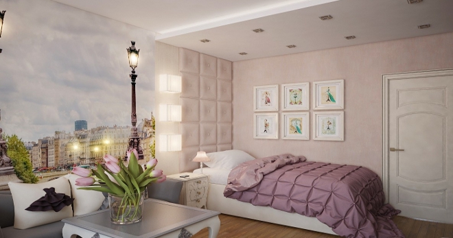 Дизайн спальни для девушки в светлых тонах