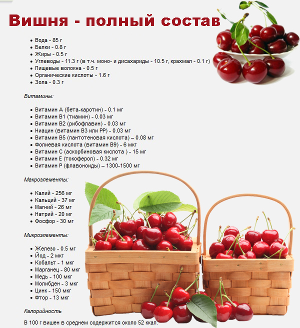 ягоды вишни полезные свойства