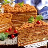 Медовик на сковороде - самые быстрые рецепты вкусного торта