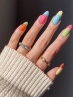 Цветной маникюр френч - яркая подборка стильных, красивых дизайнов ногтей