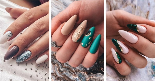 Autumn manicure for almond-shaped nails - stylish bright ideas and new designs