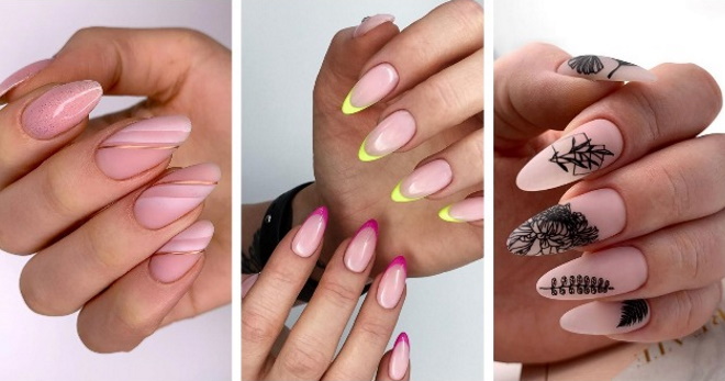 Almond manicure design - stylish novelties for beautiful nails