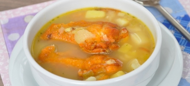 гороховый суп с копчеными крылышками