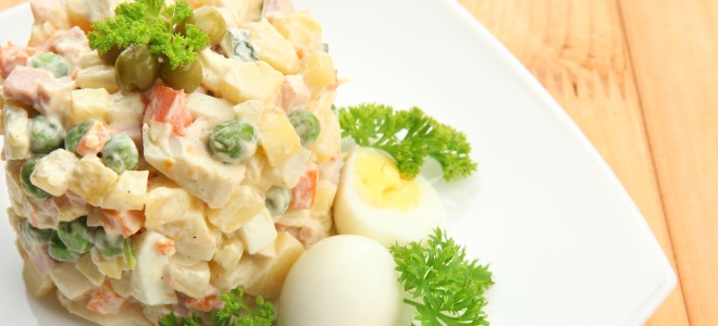 Классический салат «оливье» с курицей - простой рецепт