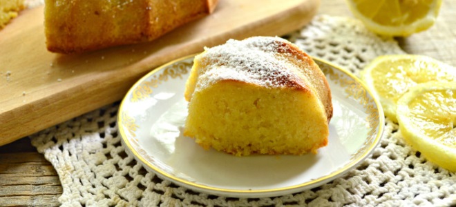 Лимонный пирог на кефире - простой рецепт