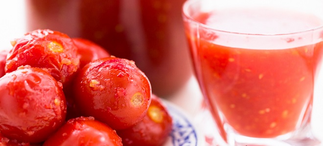Помидоры в собственном соку с томатным соком