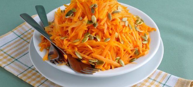 Салат из свежей тыквы и моркови