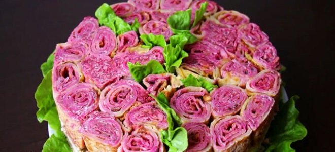 салат на праздник букет роз