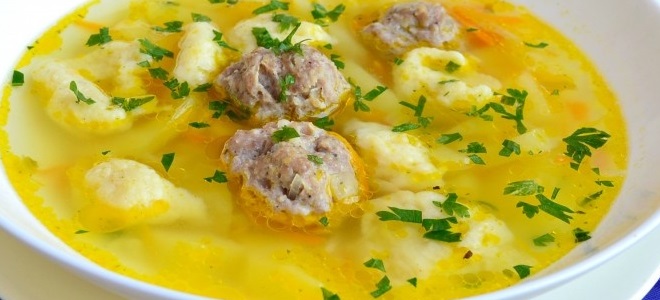 Суп с фрикадельками и галушками - рецепт