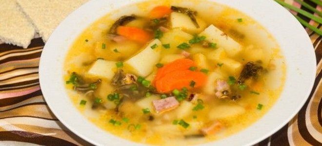 суп с колбасой