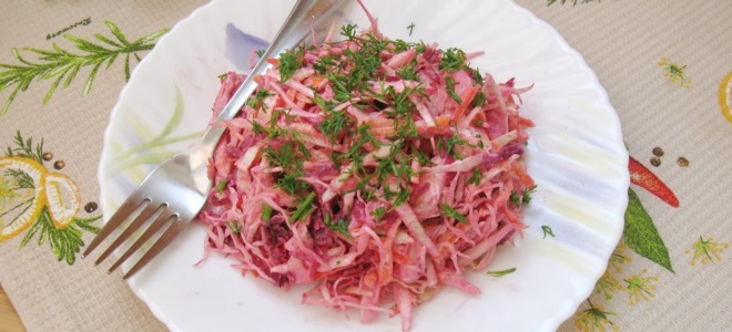 свекольный салат с мясом