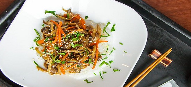 Жареные грибы по-корейски - рецепт