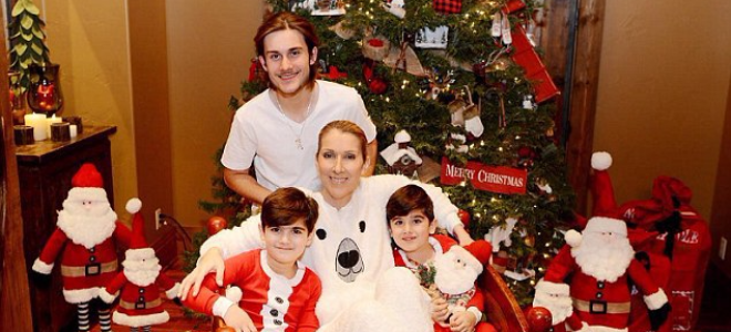 Селин Дион опубликовала рождественское фото с сыновьями