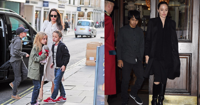 Анджелина Джоли с детьми в Лондоне: опустошенный книжный магазин и частный визит в Букингемский дворец