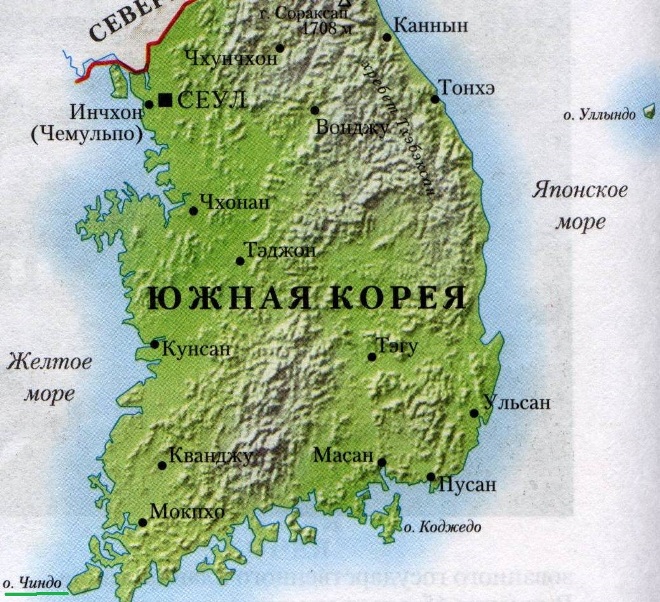 Остров Чиндо на карте