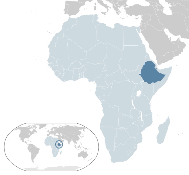 Эфиопия на карте