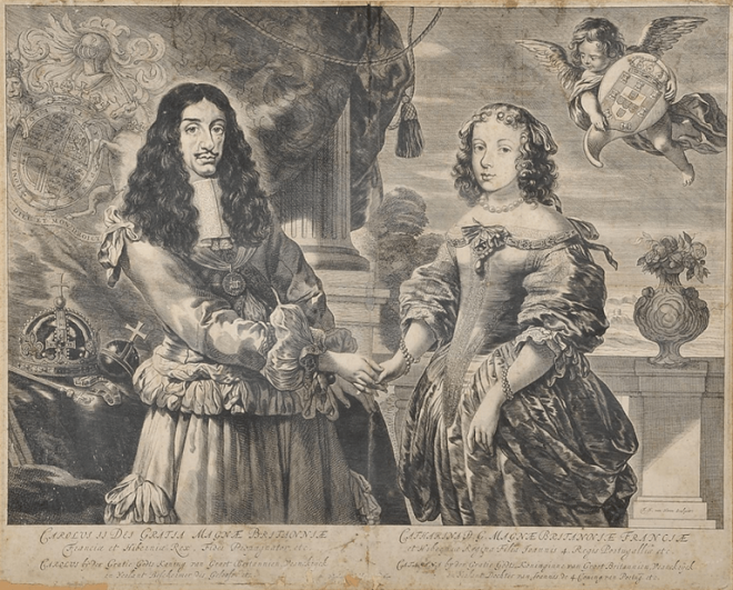 Чарльз II Англии и королева Кэтрин Брагансы