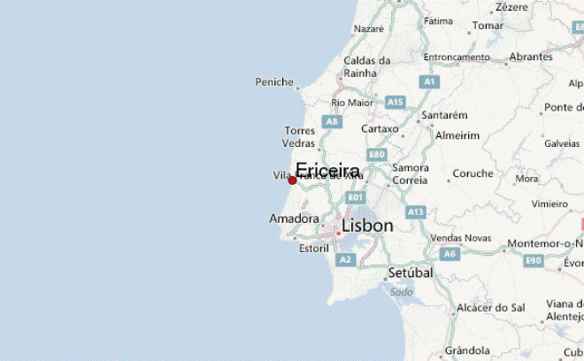 Эрисейра на карте Португалии