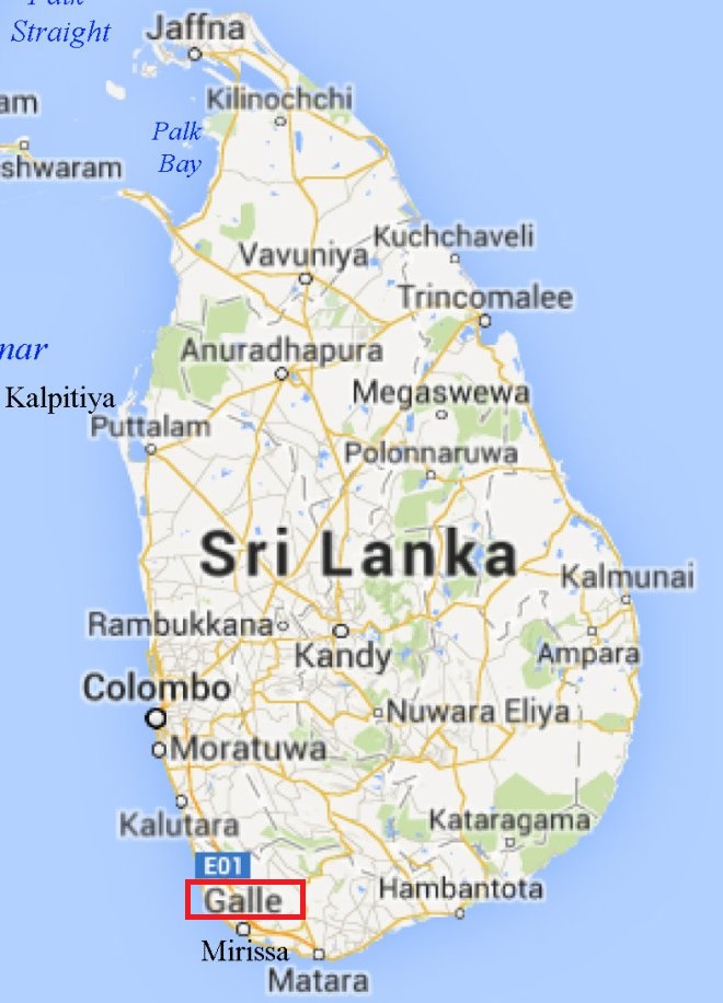 Карта Галле (Шри-Ланка)