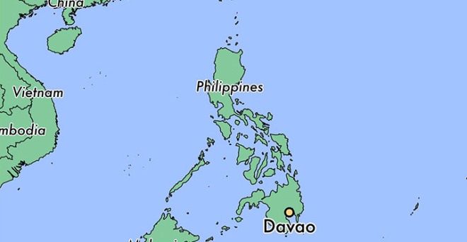 Давао на карте Филиппин