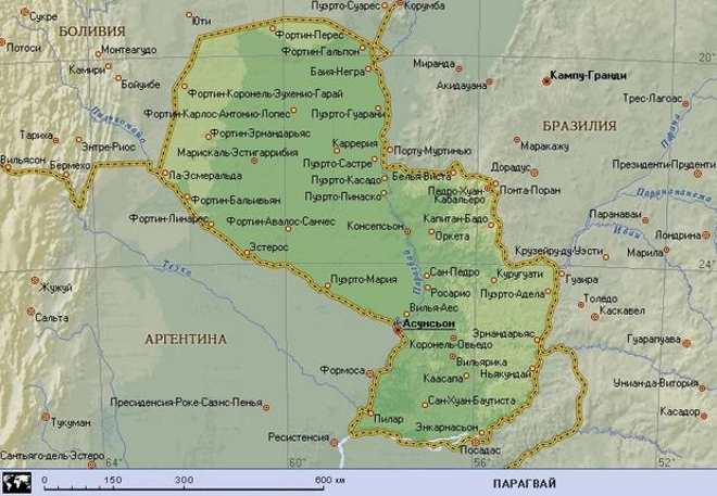 Асунсьон на карте