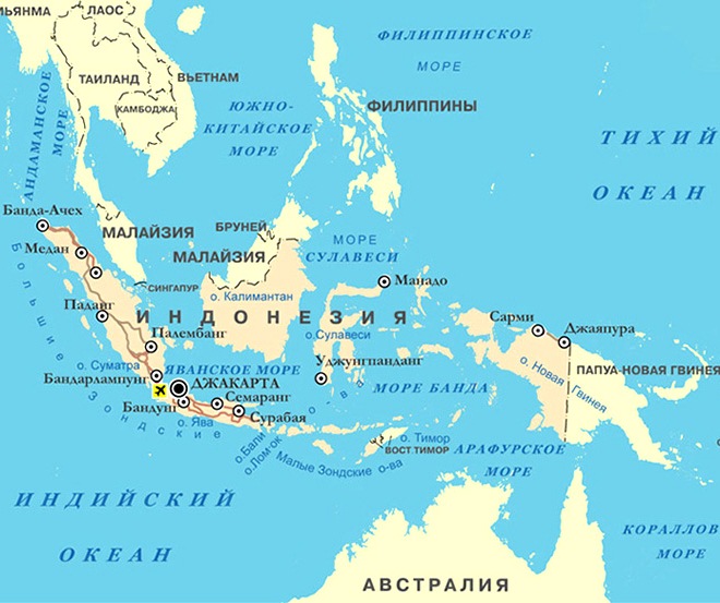Джакарта на карте мира