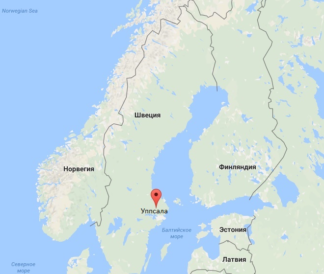 Город на карте Швеции