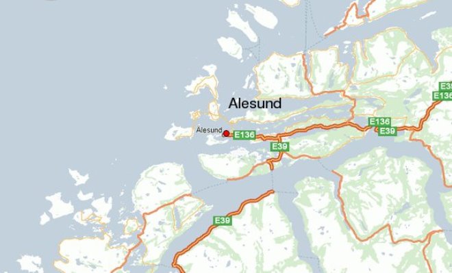 Олесунн на карте Норвегии