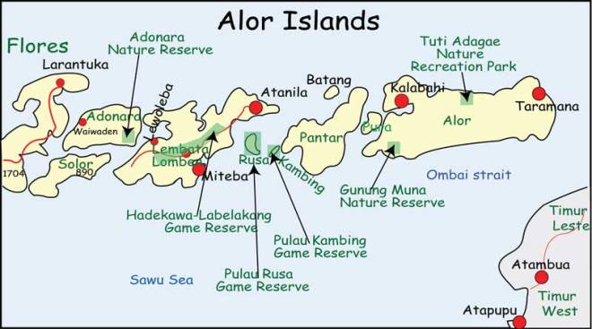 Остров Алор на карте