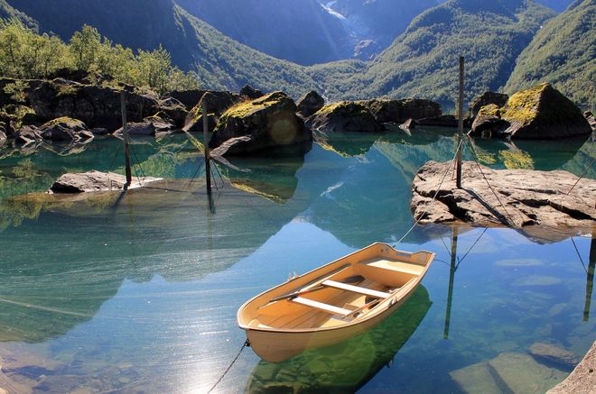 Озеро Bondhus в Норвегии