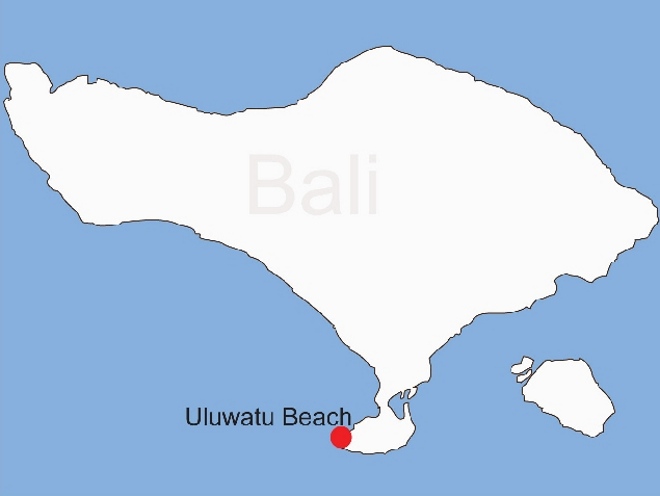 Улувату на карте Бали