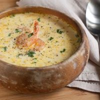 сырный суп с морепродуктами