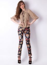 джинсы с цветочным принтом 2013