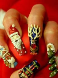 Drawings on nails winter