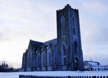 Церковь Ландакотскиркья - зимой