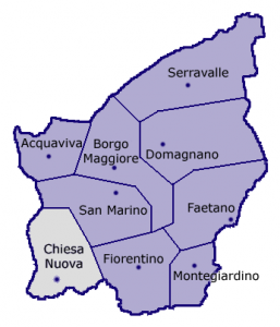Кьезануова на карте Сан-Марино