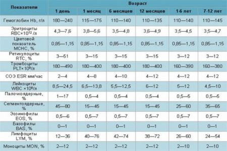 лейкоциты у детей норма таблица