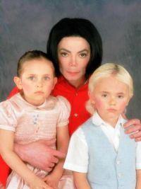 Джексон с дочерью и старшим сыном