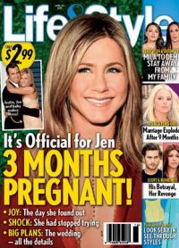 журналы с новостями о беременности Энистон выходят регулярно
