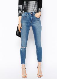 женские зауженные джинсы с высокой посадкой 3