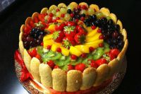 Как украсить торт фруктами в желе 3