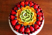 как украсить торт фруктами в желе 5