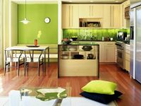 7. Зеленые обои для кухни