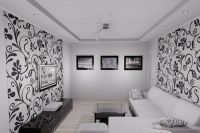черно белый интерьер гостиной 2