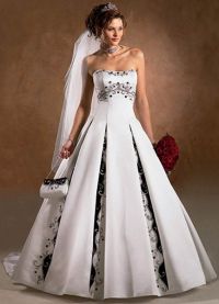 Черно-белое свадебное платье 9