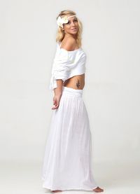Длинная белая юбка 7