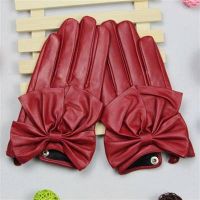 Кожаные женские перчатки 4